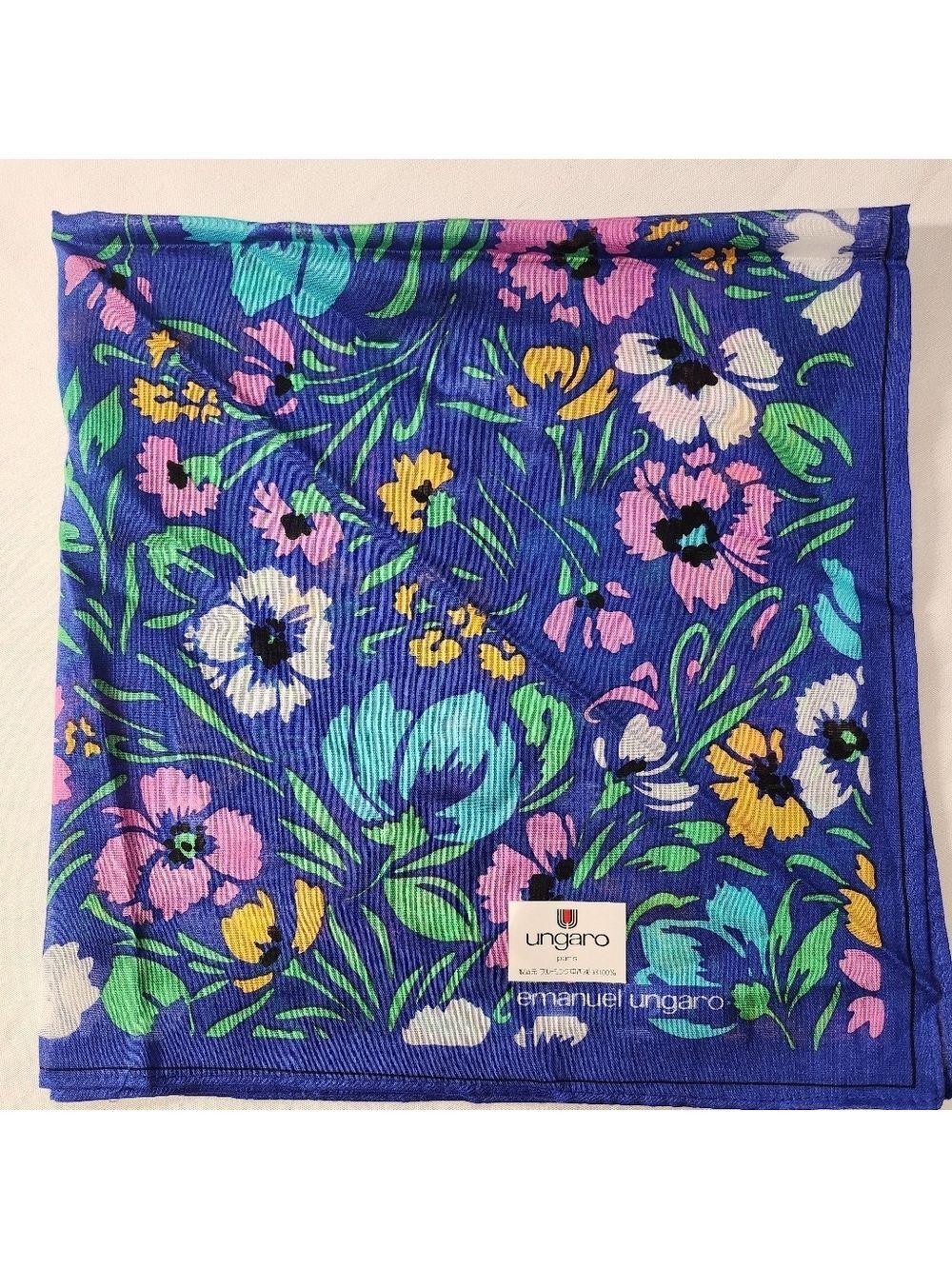 Emanuel Ungaro Paris Handkerchief Cotton Brandnew Authentic